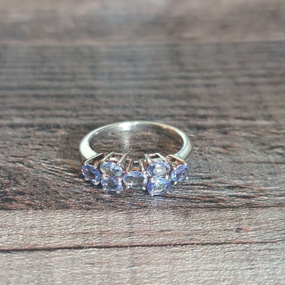 Vintage Tanzanite Ring 925 Silver size 7 VTG Gemstone Ring - Picture 4 of 14
